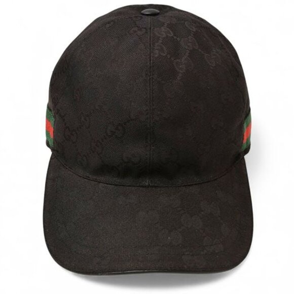 Gucci Baseball Cap Hat GG Black Red Green Kqwbg 1060 Size M 59 cm main image 9